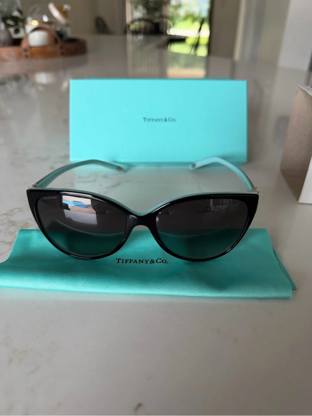 Tiffany & Co. TF4089B Polarized Sunglasses – Black / Tiffany Blue – Discontinued